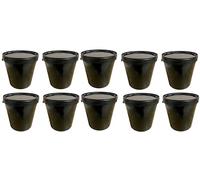 SILPLAST Lot de 10 seaux de 30 litres avec couvercle noir - En plastique - Pour aliments, produits chimiques et farines - Empilables - En plastique