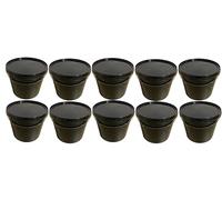 SILPLAST Lot de 10 seaux de 5 litres avec couvercle noir - En plastique - Pour aliments, produits chimiques et farines - Empilables - En plastique