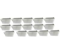 Silplast Lot de 15 seaux rectangulaires de 3 litres avec couvercle blanc - Lot de 15 seaux à lait/stockage empilables avec poignée en plastique - Seau à miel - Seau en plastique - Pour distribution