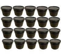 SILPLAST Lot de 20 seaux de 10 litres avec couvercle noir - En plastique - Pour aliments, produits chimiques et farines - Empilables - En plastique