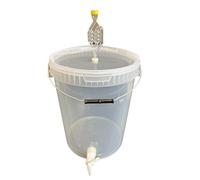 SILPLAST Récipient de fermentation complet de 25 l - Kit complet : seau de fermentation avec tube de fermentation et caoutchouc d'étanchéité et robinet d'écoulement en plastique, seau pour bière ou