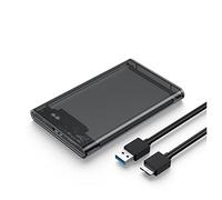Silriku Boîtier pour disque dur externe 2,5" SATA vers USB 3.0 Type-C 3.1 Gris transparent