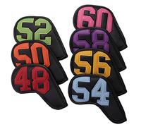 Silriku Housse de protection pour tête de club de golf - Sable simple - Numéro imprimé de 48 à 60 degrés - Noir