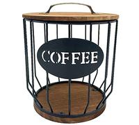 Silriku Panier de Rangement Creux pour Capsules de Café, Support Organisateur de Dosettes de Café de Fruits pour Home Cafe Hotel Noir
