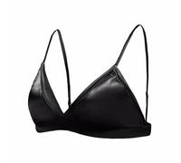 SilRiver 19mm Élastique en Soie Vraie Soutien-Gorge Triangle Confort Spa Professionnel Spécial Post-opératoire Coussinets Amovibles (Noir, Taille S)