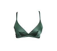 SilRiver Brassière en Soie à Bonnets Souples sans Fil pour Femme avec Satin Lisse, Vert Chasse, S