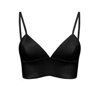 SilRiver Brassière en Soie avec col en V et Bonnets triangulaires, sans Armatures et léger comme Une Plume, pour Femmes ayant la Peau Sensible (Noir, L)