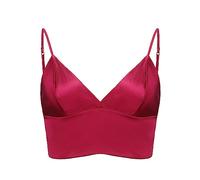 SilRiver Brassière en Soie avec col en V et Bonnets triangulaires, sans Armatures et léger comme Une Plume, pour Femmes ayant la Peau Sensible (Rose/Violet, M)