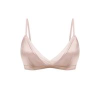 SilRiver Brassière rembourrée en Satin de Soie sans Armatures avec Bonnets en Soie Douce pour Femme (Rose, L)