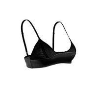 SilRiver Brassière Triangle en Satin de Soie pour Femme en Forme de U Soutien-Gorge délicat (pour Bonnets A-C), Noir, S