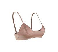 SilRiver Brassière Triangle en Soie Sexy 1/2 Bonnet Souple sans Fil avec Satin Lisse pour Femme, Champagne, Taille M