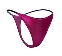 SilRiver Culotte String Femme en Satin de Soie - Coupe Seconde Peau pour Un Confort Longue Durée et Lingerie Douce (Rose Violet, L)