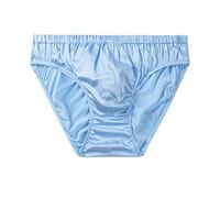 SilRiver Slip de bain pour hommes en satin de soie - Slip bikini rehausseur de volume, bleu ciel, M