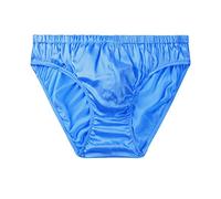 SilRiver Slip de bain pour hommes en satin de soie - Sous-vêtements de type bikini avec rehausseur de bosse, turquoise, XL