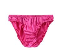 SilRiver Slip de bain pour hommes en satin de soie - Sous-vêtements de type bikini avec rehausseur de bosse, Rose/violet, XL