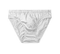 SilRiver Slip de bikini en satin de soie pour homme, blanc, M