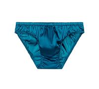 SilRiver Slip de bikini en satin de soie pour homme, Bleu Lyon., XL