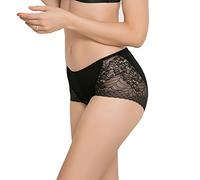 SilRiver sous-vêtements en Dentelle 100% Soie de mûrier pour Femmes - Culotte Confortable à la française, Douce, Respirante et Rapide à sécher (Noir, S)