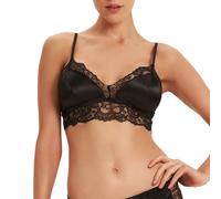 SilRiver Soutien-Gorge d'été en Satin Soyeux sans Fil avec Coussinets Amovibles pour Femme, Noir, S