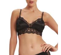 SilRiver Soutien-Gorge d'été en Satin Soyeux sans Fil avec Coussinets Amovibles pour Femme, Noir, XL