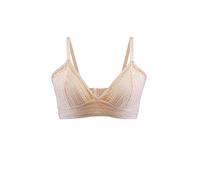 SilRiver Soutien-gorge en dentelle sans armatures pour femme, beige clair, S