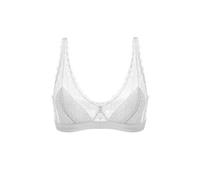 SilRiver Soutien-Gorge en Soie Véritable - Confort Toute la journée, Respirant & sans Fil - Dentelle Délicate & Rembourrage Intégré - Idéal pour Peaux Sensibles (Blanc, M)
