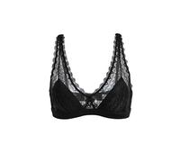 SilRiver Soutien-Gorge en Soie Véritable - Confort Toute la journée, Respirant & sans Fil - Dentelle Délicate & Rembourrage Intégré - Idéal pour Peaux Sensibles (Noir, M)