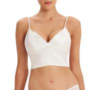 SilRiver Soutien-gorge sans armatures en soie triangle respirant pour femme, Blanc., S