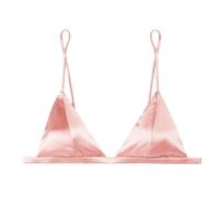 SilRiver Soutien-Gorge Triangle en Satin de Soie pour Femme - sans Armatures, Ultra Doux avec Confort Toute la Journée (Rose, S)