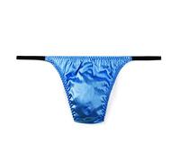 SilRiver String en Satin de Soie pour Hommes - sous-vêtements de Bikini G-String (Turquoise, S/M)
