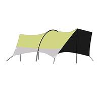 SilteD Auvent polyvalent hexagonal portable, pliable, résistant à l'usure, imperméable, abri de soleil pour camping, pique-nique, sortie barbecue, épissure verte, noir