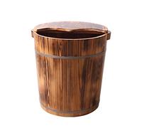 SilteD Baril de pieds, seau de bain en bois de massage, fait à la main, surface lisse, accessoires de salle de bain