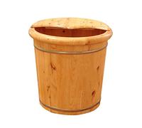 SilteD Baril de pieds, seau de bain en bois de massage, fait à la main, surface lisse, accessoires de salle de bain