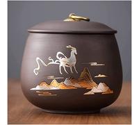 SilteD Boîte à thé en céramique, réservoir de stockage, pot de stockage de thé au sable violet de 980 ml, pot hermétique étanche à l'humidité pour servir du café moulu, du thé, des herbes, des