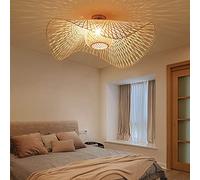 SilteD Décoration Minimaliste Chapeau Forme Tissage Suspension pour Chambre lumière encastré plafonniers Abat-Jour en Bambou Lampe Suspendue pour Salon Lampe Lustre en Bois pour Lampe d'allée Present