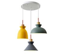 SilteD Ferme 3 têtes couleur suspension lampe métal cuisine îlot suspension E26 Base bois lustre luminaire avec cordon réglable Present