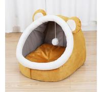 SilteD Lit pour Chat en Peluche Confortable en Forme de Lanterne Tapis Amovible et Lavable Nid d'intérieur Semi-fermé pour Chatons, Chiots et Lapins Fond antidérapant et imperméable, F-35 x 48 cm