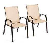 SilteD Lot de 2 chaises de terrasse avec accoudoirs
