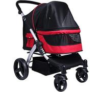 SilteD Pet Gear Poussette de voyage pour grands chiens Poussette pour animaux de compagnie Landau pour chiens et chats Tissu Oxford respirant Poussette en alliage d'aluminium Charge 30 kg (couleur
