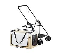 SilteD Poussettes pour chiens de petite taille, poussette légère pour 2 chiens, chats, chiots et chatons, poussette respirante pour chat, chien et plus encore, chariot de transport pliable (couleur :