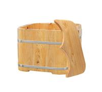 SilteD Spa pour les pieds en bois pour adultes, baril de bain de pieds en cèdre, lavage des pieds en bois, baril de bain de pieds domestique, seau de pédicure, baignoire pour pieds saine, 25 cm
