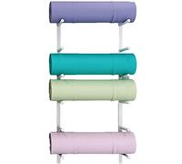 SilteD Support mural pour tapis de yoga, rouleau de mousse, bande de résistance, petits outils d'entraînement et rangement de tapis de yoga pour studio de yoga ou salle de sport commerciale.