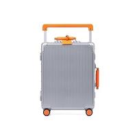 SilteD Valise Cadre en Aluminium Valise d'embarquement Muet Roue Universelle Large Valise à roulettes Valise d'affaires Matériel PC Pur Bagages Grande Valise (Color : Silver, Taille Unique :
