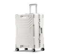 SilteD Valise Valise relevable Valise créative Forte Valise épaissie Mot de Passe Valise en Cuir Avion Roue Chariot Valise Grande Valise (Color : Blanco, Taille Unique : 20inch)