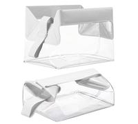 SilTriangle Lot de 2 trousses de toilette transparentes avec fermeture magnétique approuvées par la TSA - Trousse de maquillage transparente pour homme et femme, blanc