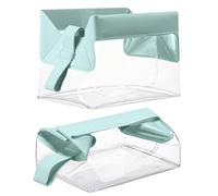 SilTriangle Lot de 2 trousses de toilette transparentes avec fermeture magnétique approuvées par la TSA - Trousse de maquillage transparente pour homme et femme, bleu ciel