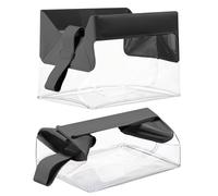 SilTriangle Lot de 2 trousses de toilette transparentes avec fermeture magnétique approuvées par la TSA - Trousse de maquillage transparente pour homme et femme, noir