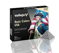 Silu- Vallejo Model Color U.S.A. 70.140. Set de peintures Vallejo avec 16 boules de mélange en acier inoxydable, modèle couleur pour peindre des maquettes, des miniatures et des dioramas