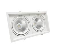 Silumen Kit Support Double AR111 Encastrable Orientable avec Ampoules LED 20W - Blanc Neutre 4000K - 5500K