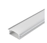 Silumen Profilé Aluminium Large Encastrable 2m pour Ruban LED - Cache Opaque Blanc
